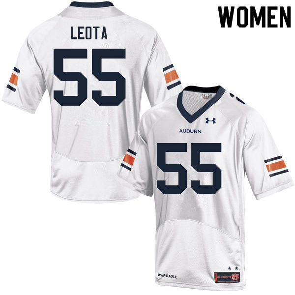 Women #55 Eku Leota Auburn Tigers College Football Jerseys Sale-White - Click Image to Close